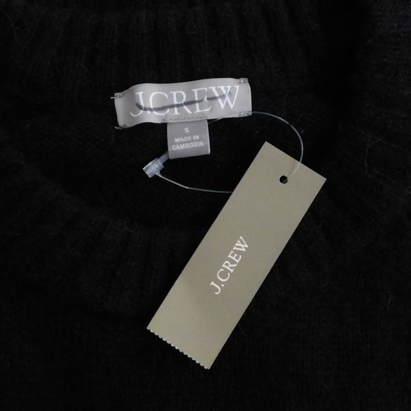 NWT!! J. CREW High Rib Pullover Sweater Wool Alpaca Solid Black Minimalist Small - Picture 9 of 12
